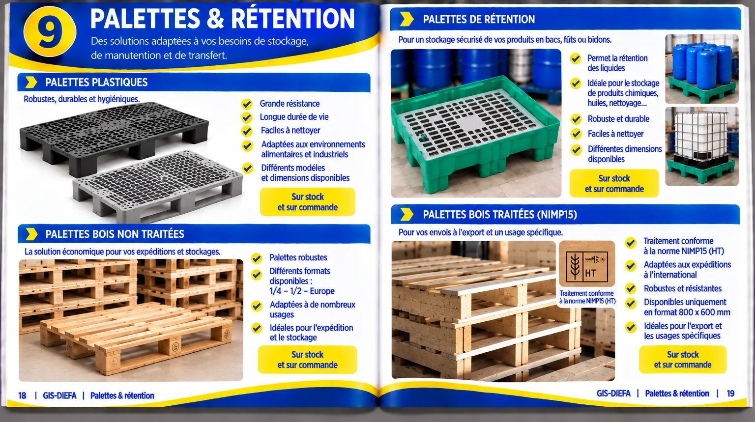 Page 9 — Palettes & rétention