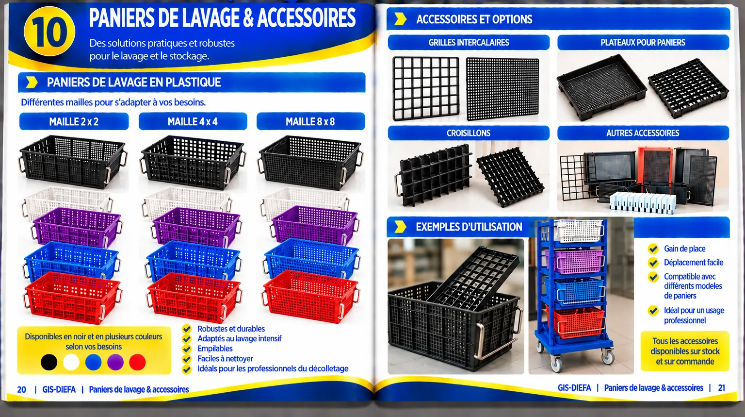 Page 10 — Paniers de lavage